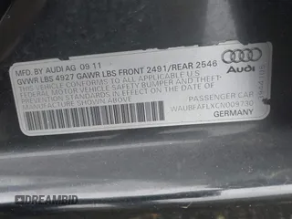 2012 Audi A4 Premium with VIN WAUBFAFLXCN009730, listed as a IAAI auction lot 42258840 with 136,325 mi miles and . Bid and sale history available at DreamBid. Image 9.