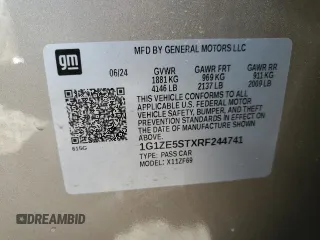 2024 Chevrolet Malibu LT with VIN 1G1ZE5STXRF244741, listed as a Copart auction lot 52980135 with 16,315 mi miles and Non Repairable. Bid and sale history available at DreamBid. Image 13.