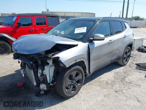 2021 Jeep Compass Altitude with VIN 3C4NJCBB5MT509187, listed as a IAAI auction lot 42021788 with 51,841 mi miles. Bid and sale history available at carsss.com. Image 18.