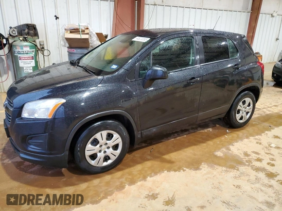 2015 Chevrolet Trax LS with VIN KL7CJKSB3FB254512, listed as a Copart auction lot 44920065 with 57,342 mi miles and Clean Title. Bid and sale history available at carsss.com. Image 1.