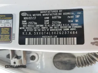 2018 Kia Optima S z VIN 5XXGT4L3XJG237484, wystawiony jako Copart lot #52161575 z przebiegiem 76 357 mil mil oraz Szkoda całkowita • Salvage title. Historia ofert i sprzedaży dostępna na DreamBid. Obrazek 12.