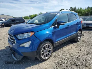 2018 Ford EcoSport Titanium z VIN MAJ6P1WL4JC196477, wystawiony jako Copart lot #54098085 z przebiegiem 62 073 mil mil oraz Szkody całkowita. Historia ofert i sprzedaży dostępna na DreamBid. Obrazek 1.