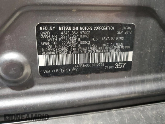 2018 Mitsubishi Outlander Sport ES 2.0 with VIN JA4AR3AU5JZ012729, listed as a Copart auction lot 52587945 with 103,742 mi miles and Salvage Title. Bid and sale history available at carsss.com. Image 15.