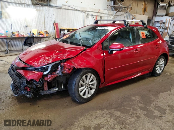 2023 Toyota Corolla Hatchback SE with VIN JTND4MBE8P3192892, listed as a Copart auction lot 59596434 with Not Provided miles and Salvage Title. Bid and sale history available at carsss.com. Image 1.