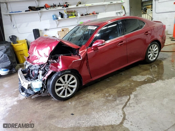 2009 Lexus IS 250 with VIN JTHBK262695098344, listed as a Copart auction lot 43535485 with 0 mi miles and Salvage Title. Bid and sale history available at carsss.com. Image 1.