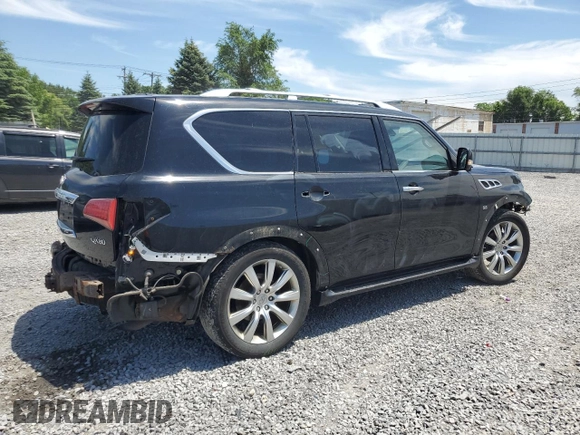 2014 Infiniti QX80 with VIN JN8AZ2NE6E9064366, listed as a Copart auction lot 62819525 with 137,817 mi miles and Salvage title. Bid and sale history available at DreamBid. Image 3.