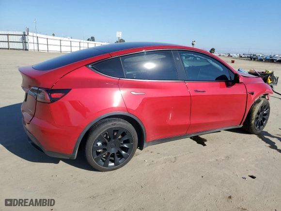 2023 Tesla Model Y Long Range with VIN 7SAYGAEE7PF832264, listed as a Copart auction lot 88822845 with 43,147 mi miles and Salvage Title. Bid and sale history available at carsss.com. Image 3.
