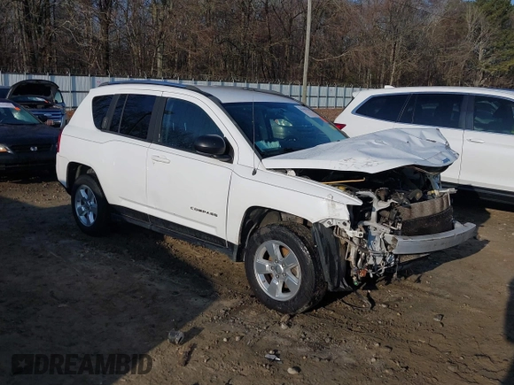 2013 Jeep Compass Sport with VIN 1C4NJCBA6DD102332, listed as a IAAI auction lot 41495235 with 213,018 mi miles. Bid and sale history available at carsss.com. Image 1.