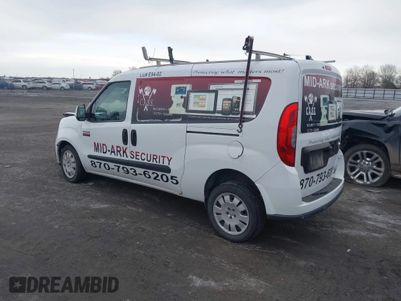 2017 Ram ProMaster City Cargo Van Tradesman SLT with VIN ZFBERFBBXH6D54040, listed as a IAAI auction lot 41364731 with 191,707 mi miles. Bid and sale history available at carsss.com. Image 3.