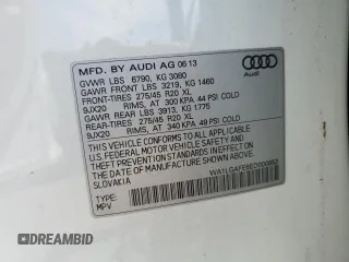 2014 Audi Q7 Premium Plus с VIN WA1LGAFE6ED000953, выставлен на аукционе Copart как лот 62193535 с пробегом 111 301 миль миль и Списание • Salvage title. История ставок и продаж доступна на DreamBid. Изображение 14.