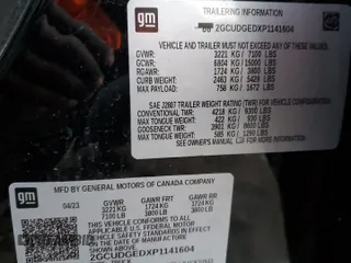 2023 Chevrolet Silverado 1500 LTZ with VIN 2GCUDGEDXP1141604, listed as a Copart auction lot 87593255 with 47,296 mi miles and Salvage Title. Bid and sale history available at carsss.com. Image 14.