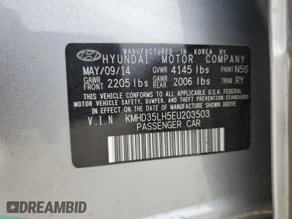 2014 Hyundai Elantra GT with VIN KMHD35LH5EU203503, listed as a Copart auction lot 68928684 with 79,839 mi miles and Salvage Title. Bid and sale history available at carsss.com. Image 12.