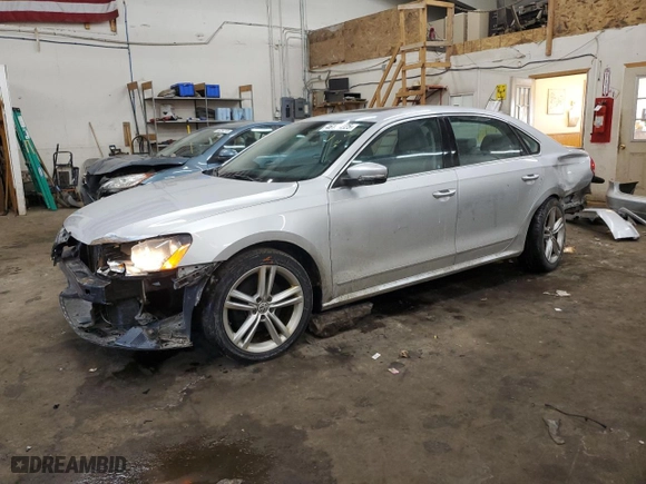 2013 Volkswagen Passat SEL Premium with VIN 1VWCM7A34DC081699, listed as a Copart auction lot 46140225 with 157,853 mi miles and Salvage Title. Bid and sale history available at carsss.com. Image 1.
