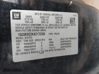 2010 Chevrolet Silverado 1500 LT with VIN 1GCSKSE3XAZ172390, listed as a IAAI auction lot 41839627 with 174,130 mi miles. Bid and sale history available at carsss.com. Image 9.