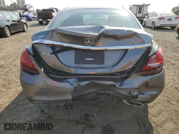 2021 Mercedes-Benz C 300 with VIN W1KWF8DBXMR638766, listed as a Copart auction lot 42577795 with 19,507 mi miles and Salvage Title. Bid and sale history available at carsss.com. Image 6.