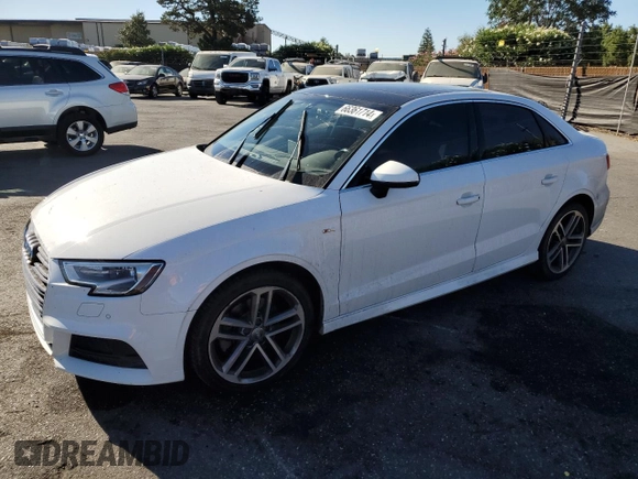 2017 Audi A3 Sedan Premium Plus with VIN WAUGUGFF6H1031585, listed as a Copart auction lot 66361714 with 95,818 mi miles and Salvage Title. Bid and sale history available at carsss.com. Image 1.