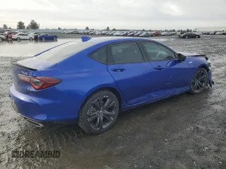 2021 Acura TLX w/A-Spec Package with VIN 19UUB5F59MA008532, listed as a Copart auction lot 46647805 with 17,468 mi miles and Salvage Title. Bid and sale history available at carsss.com. Image 3.