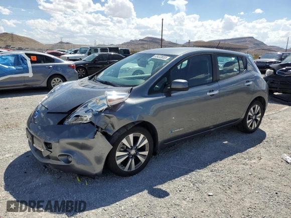 2015 Nissan LEAF SV with VIN 1N4AZ0CP1FC309007, listed as a Copart auction lot 63433853 with 75,480 mi miles. Bid and sale history available at carsss.com. Image 1.