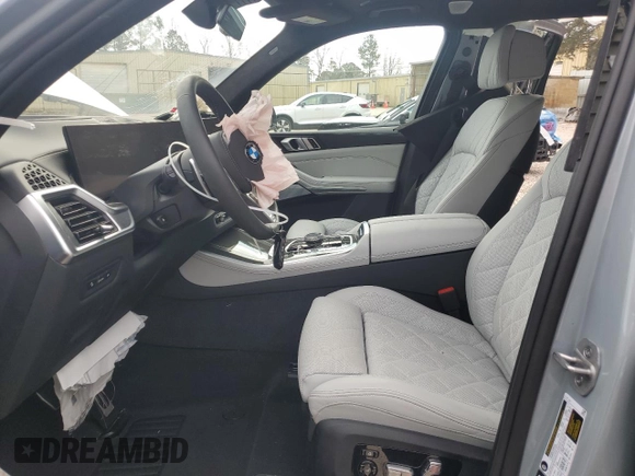 2024 BMW X5 M60i with VIN 5UX33EU08R9V21258, listed as a Copart auction lot 43411295 with 8,755 mi miles and Salvage Title. Bid and sale history available at carsss.com. Image 7.