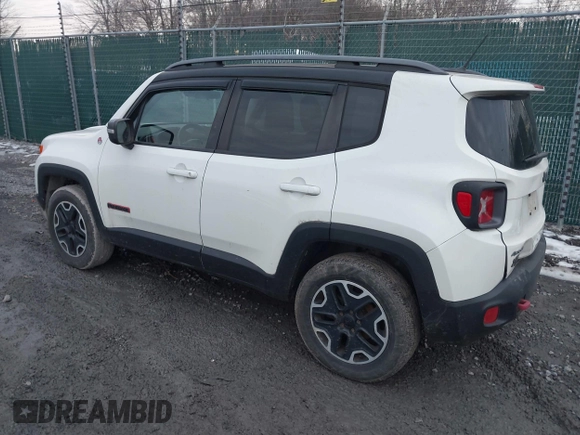2015 Jeep Renegade Trailhawk with VIN ZACCJBCT5FPB91056, listed as a IAAI auction lot 41609659 with 145,109 mi miles and . Bid and sale history available at DreamBid. Image 3.