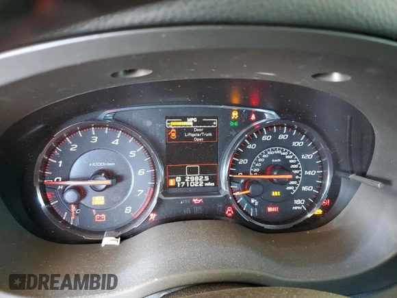 2018 Subaru WRX Premium with VIN JF1VA1C68J9830155, listed as a Copart auction lot 57999905 with 171,022 mi miles and Salvage title. Bid and sale history available at DreamBid. Image 9.