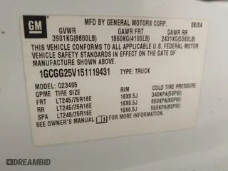 2005 Chevrolet Express Cargo Van with VIN 1GCGG25V151119431, listed as a IAAI auction lot 41616723 with 351,954 mi miles. Bid and sale history available at carsss.com. Image 9.