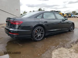 2021 Audi A8 with VIN WAU8EAF82MN033093, listed as a Copart auction lot 67244024 with 37,376 mi miles and Salvage Title. Bid and sale history available at carsss.com. Image 3.