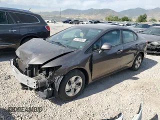 2013 Honda Civic LX with VIN 2HGFB2F57DH582216, listed as a Copart auction lot 61100525 with 165,292 mi miles and Salvage title. Bid and sale history available at DreamBid. Image 1.