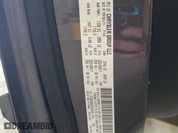 2014 Dodge Grand Caravan SE with VIN 2C4RDGBG6ER463529, listed as a Copart auction lot 51830695 with 105,675 mi miles and Salvage Title. Bid and sale history available at DreamBid. Image 13.