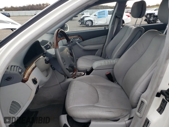 2002 Mercedes-Benz S-Class 5.0L with VIN WDBNG75J42A286054, listed as a Copart auction lot 85111494 with 0 mi miles and Salvage Title. Bid and sale history available at carsss.com. Image 7.