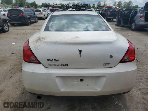 2008 Pontiac G6 GT with VIN 1G2ZH17N484239664, listed as a Copart auction lot 58486065 with 235,000 mi miles and Salvage title. Bid and sale history available at DreamBid. Image 6.
