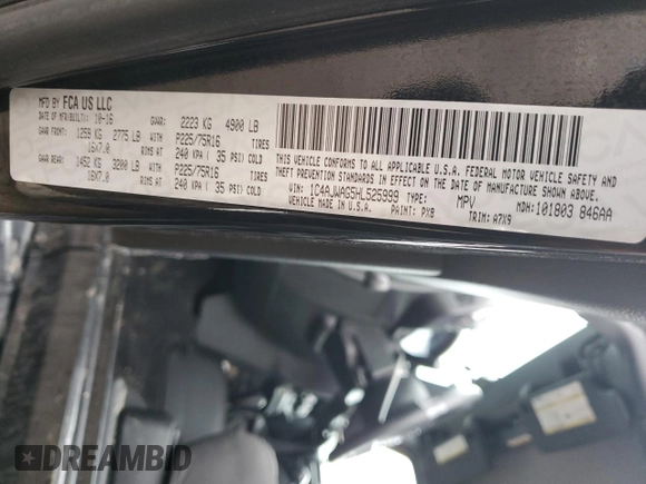 2017 Jeep Wrangler Sport with VIN 1C4AJWAG5HL525999, listed as a Copart auction lot 47362975 with 52,108 mi miles and Salvage Title. Bid and sale history available at DreamBid. Image 14.