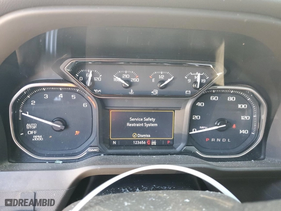 2021 GMC Sierra 1500 SLE with VIN 3GTU9BED0MG123068, listed as a Copart auction lot 76263784 with 123,656 mi miles and Salvage Title. Bid and sale history available at carsss.com. Image 9.