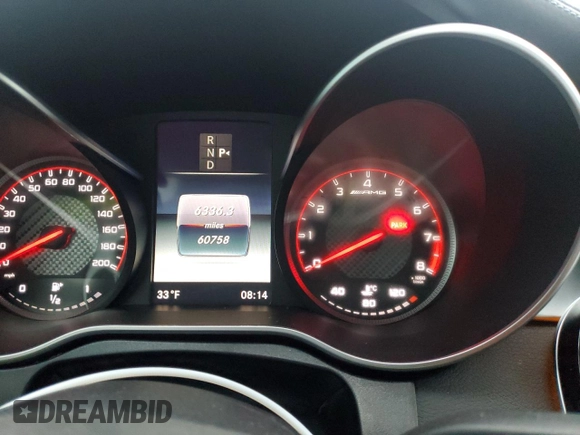 2016 Mercedes-Benz C 63 S AMG with VIN 55SWF8HB1GU111373, listed as a Copart auction lot 44344605 with 60,758 mi miles and Salvage title. Bid and sale history available at DreamBid. Image 9.