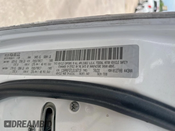 2020 Ram 1500 Tradesman with VIN 1C6RR6FG7LS116719, listed as a Copart auction lot 63862755 with 106,532 mi miles and Clean title. Bid and sale history available at DreamBid. Image 10.