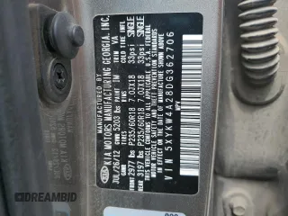 2013 Kia Sorento SX with VIN 5XYKW4A28DG362706, listed as a Copart auction lot 50388945 with 206,083 mi miles and Salvage Title. Bid and sale history available at carsss.com. Image 14.