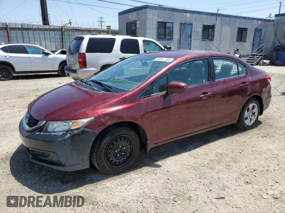 2015 Honda Civic Sedan LX with VIN 2HGFB2F56FH521068, listed as a Copart auction lot 54947195 with 166,856 mi miles and Clean Title. Bid and sale history available at carsss.com. Image 1.