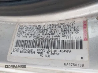 2001 Lexus IS 300/350 z VIN JTHBD182010019964, wystawiony jako IAAI lot #42353494 z przebiegiem 200 294 mil mil oraz . Historia ofert i sprzedaży dostępna na DreamBid. Obrazek 9.