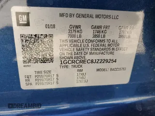 2018 Chevrolet Silverado 1500 LT with VIN 1GCRCREC8JZ229254, listed as a Copart auction lot 49842595 with 105,596 mi miles and Salvage Title. Bid and sale history available at DreamBid. Image 13.