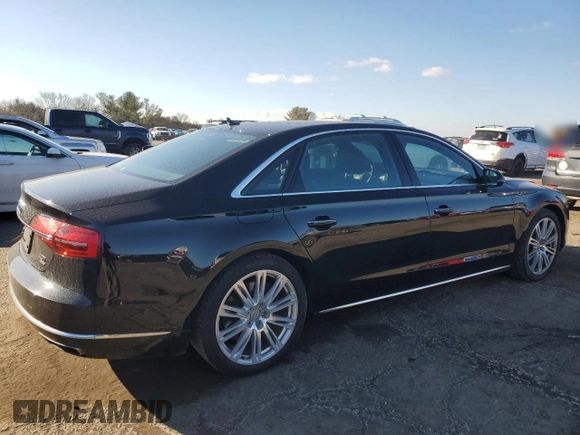 2015 Audi A8 L 4.0T with VIN WAU32AFD7FN041466, listed as a Copart auction lot 47211805 with 85,446 mi miles and Salvage Title. Bid and sale history available at carsss.com. Image 3.