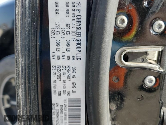 2013 Ram 1500 Tradesman z VIN 1C6RR6FP3DS538245, wystawiony jako Copart lot #48398595 z przebiegiem 156 684 mil mil oraz Czysty tytuł • Clean title. Historia ofert i sprzedaży dostępna na DreamBid. Obrazek 12.