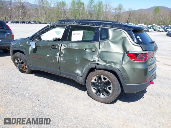 2018 Jeep Compass Trailhawk with VIN 3C4NJDDB0JT241163, listed as a IAAI auction lot 41986193 with 89,246 mi miles and . Bid and sale history available at DreamBid. Image 3.