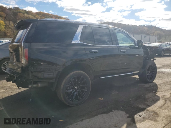 2024 Cadillac Escalade 4WD Premium Luxury with VIN 1GYS4BKL1RR181502, listed as a Copart auction lot 77155704 with 6,588 mi miles and Salvage title. Bid and sale history available at DreamBid. Image 3.