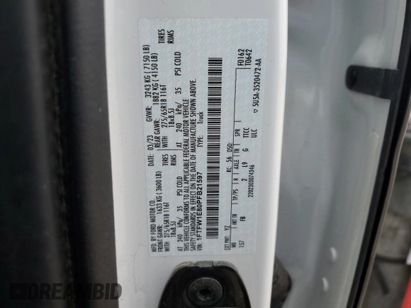 2023 Ford F-150 XL with VIN 1FTFW1E80PFB21597, listed as a Copart auction lot 44261435 with 55,566 mi miles and Salvage Title. Bid and sale history available at carsss.com. Image 12.