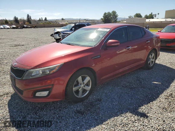 2015 Kia Optima LX with VIN 5XXGM4A70FG411489, listed as a Copart auction lot 47704435 with 175,370 mi miles and Clean Title. Bid and sale history available at carsss.com. Image 1.