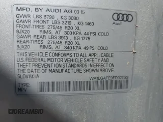 2015 Audi Q7 Premium Plus with VIN WA1LGAFE9FD021183, listed as a Copart auction lot 63902315 with 157,950 mi miles and Clean title. Bid and sale history available at DreamBid. Image 13.
