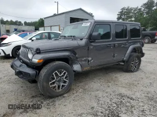 2025 Jeep Wrangler Sahara z VIN 1C4PJXEN0SW592086, wystawiony jako Copart lot #59791885 z przebiegiem 1 124 mil mil oraz Czysty tytuł • Clean title. Historia ofert i sprzedaży dostępna na DreamBid. Obrazek 1.