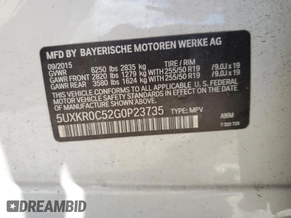 2016 BMW X5 xDrive35i z VIN 5UXKR0C52G0P23735, wystawiony jako Copart lot #51047995 z przebiegiem 113 293 mil mil oraz Szkoda całkowita • Salvage title. Historia ofert i sprzedaży dostępna na DreamBid. Obrazek 13.