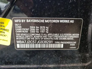 2018 BMW 7 Series 740e xDrive with VIN WBA7J2C57JG938291, listed as a Copart auction lot 58337763 with 53,259 mi miles and . Bid and sale history available at DreamBid. Image 12.