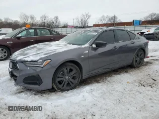 2021 Acura TLX w/A-Spec Package with VIN 19UUB6F57MA011497, listed as a Copart auction lot 43818775 with 0 mi miles and Salvage Title. Bid and sale history available at carsss.com. Image 1.